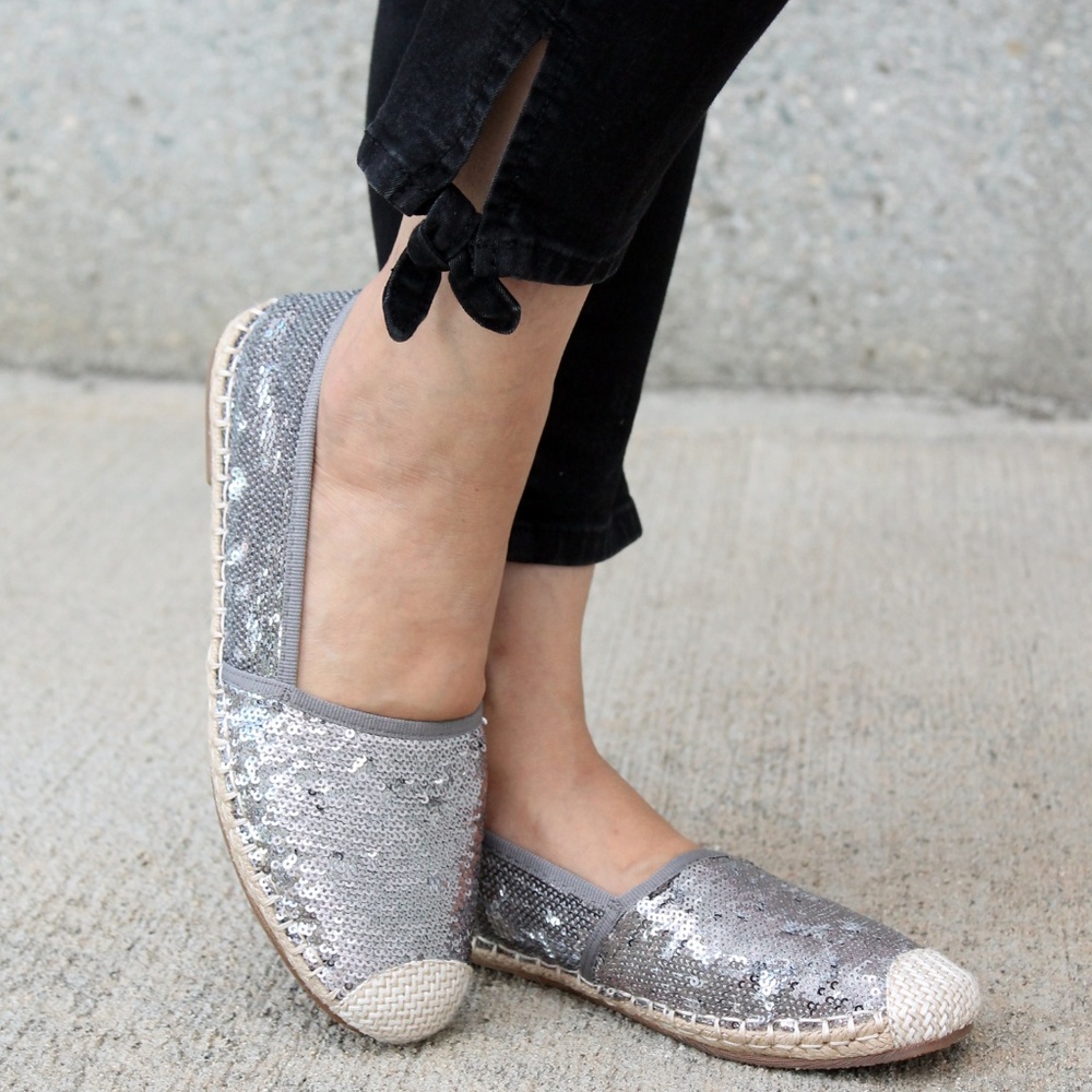 Organic-04 Slip On Women's Sequin Espadrille Flats